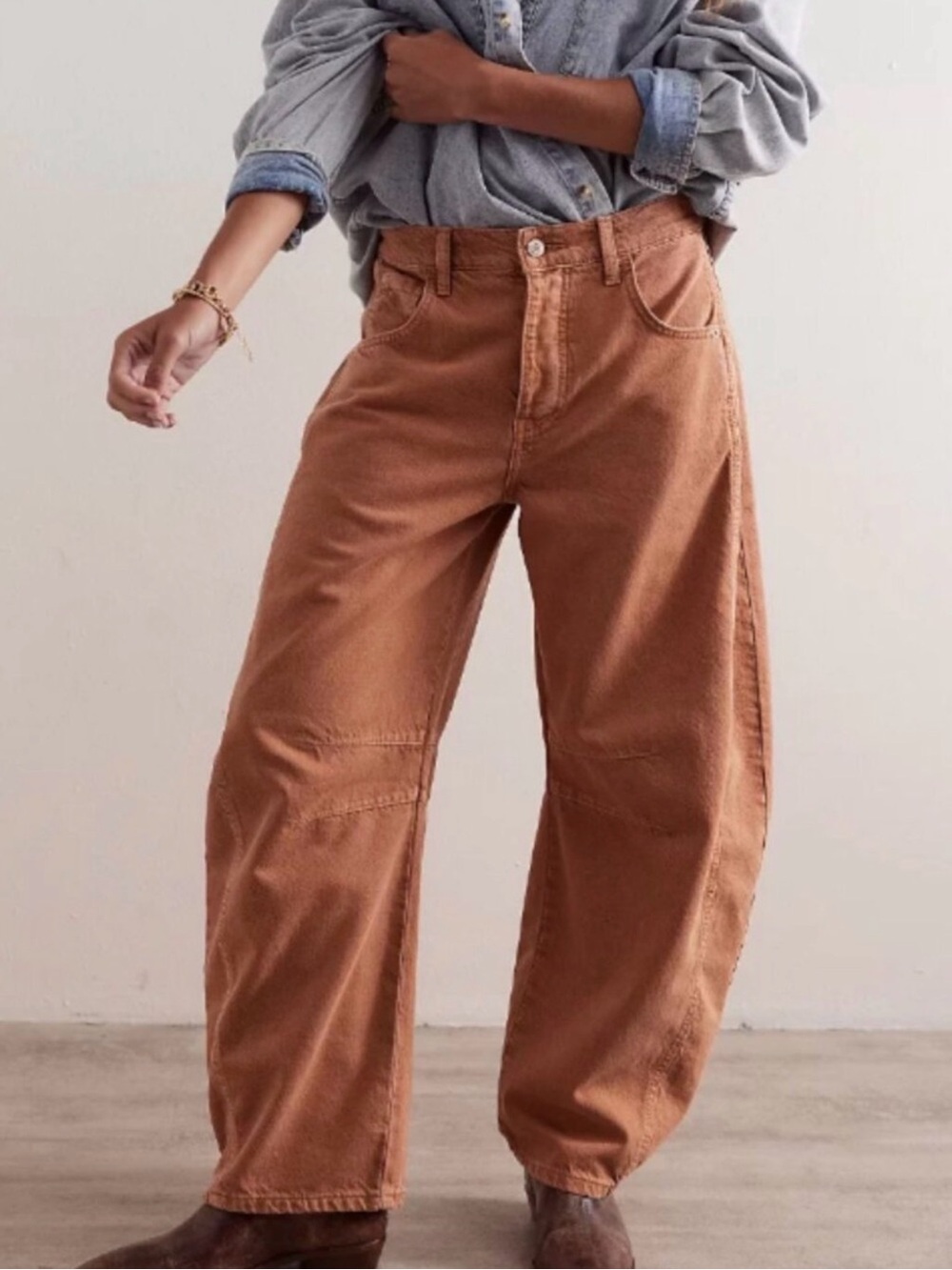 FP We The Free Good Luck Barrel Jeans - Ginger Roots
